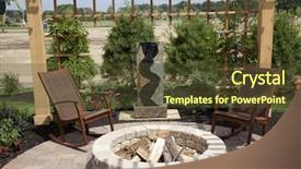  Presentation with fire - Colorful PPT layouts enhanced with outdoor living - beautiful backyard with a cozy backdrop and a tawny brown colored foreground