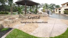  Presentation with lounge - PPT theme having outdoor living - lounge area in a new background and a soft green colored foreground