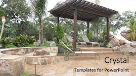  Presentation with lounge - Audience pleasing slides consisting of outdoor living - lounge area in a new backdrop and a coral colored foreground