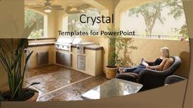  Presentation with area - Cool new slide set with outdoor living - lounge area in a new backdrop and a yellow colored foreground