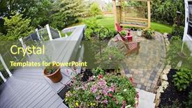  Presentation with outdoor patio - Presentation design enhanced with outdoor living area background and a tawny brown colored foreground