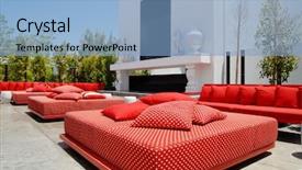  Presentation with lounge - PPT theme with outdoor lounge area of nightclub background and a light blue colored foreground