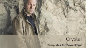  Presentation with rock wall - Amazing PPT layouts having outdoor male portrait man standing near rock wall and staring image toned backdrop and a mint green colored foreground