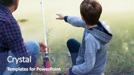  Presentation with parenting - Presentation consisting of outdoor man and young boy background and a ocean colored foreground