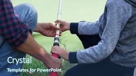  Presentation with fishing - Audience pleasing slides consisting of outdoor man and young boy backdrop and a ocean colored foreground