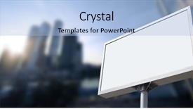  Presentation with blue business - Presentation consisting of outdoor media - advertising on business building background and a light blue colored foreground