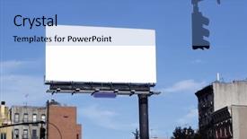  Presentation with blank - Slides enhanced with outdoor media - blank billboard against blue sky background and a light blue colored foreground