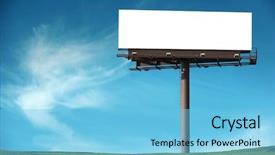  Presentation with blank - PPT theme featuring outdoor media - blank billboard in a field background and a light blue colored foreground