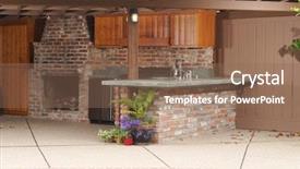  Presentation with kitchen - Audience pleasing presentation theme consisting of outdoor modern kitchen that has backdrop and a violet colored foreground