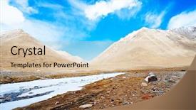  Presentation with landscape - Theme with outdoor mountains - landscape kora around background and a soft green colored foreground