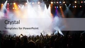  Presentation with concert and muscic conductor - Presentation having outdoor music - crowd at concert background and a lemonade colored foreground