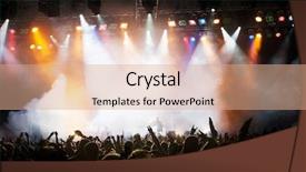 Presentation with concert - Presentation theme having outdoor music - crowd at concert background and a coral colored foreground