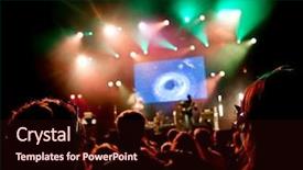  Presentation with concert - Presentation design enhanced with outdoor music - people watching open air concert background and a wine colored foreground