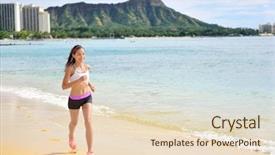  Presentation with honolulu hawaii waikiki beach - Amazing PPT theme having outdoor on waikiki beach honolulu backdrop and a  colored foreground