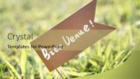  Presentation with welcome - PPT layouts with outdoor-open-sign-with-written background and a soft green colored foreground