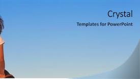  Presentation with african american teenager girl - Beautiful presentation theme featuring outdoor panoramic web banner backdrop and a light blue colored foreground