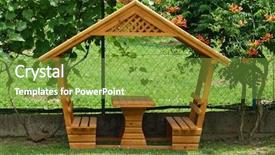  Presentation with outdoor patio - PPT layouts consisting of outdoor patio garden solid wood background and a  colored foreground