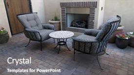  Presentation with outdoor patio - Presentation with outdoor patio lounge chair area background and a gray colored foreground