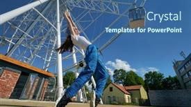  Presentation with ferris wheel - Presentation theme with outdoor-photo-of-young-caucasian background and a ocean colored foreground