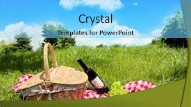  Presentation with picnic - Cool new PPT theme with outdoor picnic at sunny day backdrop and a light blue colored foreground