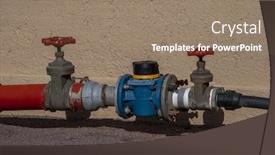  Presentation with plumbing - PPT theme featuring outdoor-plumbing-above-the-ground background and a coral colored foreground