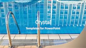  Presentation with korean hotel - Slides featuring outdoor pool in luxery hotel background and a  colored foreground