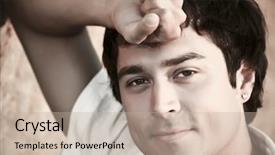  Presentation with rocky - PPT theme enhanced with outdoor portrait at the rocky cape of handsome man model daniil background and a mint green colored foreground