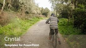  Presentation with active lifestyle - Slide set featuring outdoor-portrait-of-a-child background and a coral colored foreground
