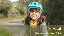  Presentation with active lifestyle - Presentation theme with outdoor-portrait-of-a-child background and a tawny brown colored foreground