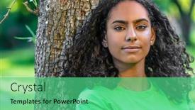  Presentation with african american teenager girl - Presentation having outdoor-portrait-of-beautiful-girl background and a seafoam green colored foreground