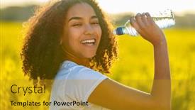  Presentation with african american teenager girl - Audience pleasing slides consisting of outdoor-portrait-of-beautiful-happy backdrop and a gold colored foreground