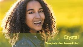  Presentation with african american teenager girl - PPT layouts with outdoor portrait of beautiful happy background and a tawny brown colored foreground