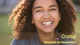  Presentation with african american teenager girl - PPT layouts featuring outdoor portrait of beautiful happy background and a tawny brown colored foreground