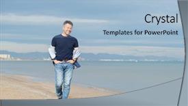  Presentation with aged - Cool new presentation design with outdoor portrait of beautiful macho backdrop and a  colored foreground