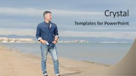  Presentation with middle ages portrait - Cool new PPT theme with outdoor portrait of beautiful macho backdrop and a  colored foreground