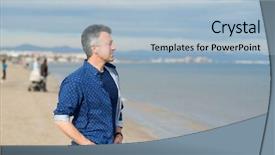  Presentation with middle ages portrait - Beautiful slides featuring outdoor portrait of beautiful macho backdrop and a  colored foreground