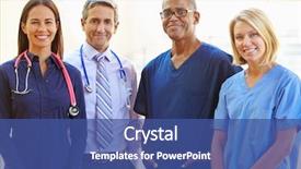  Presentation with labor and delivery medical team - Presentation theme with outdoor portrait of medical team background and a ocean colored foreground