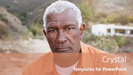  Presentation with mental health - Audience pleasing slides consisting of outdoor-portrait-of-serious-african backdrop and a coral colored foreground