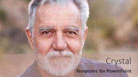  Presentation with mental health - PPT theme with outdoor-portrait-of-serious-hispanic background and a coral colored foreground