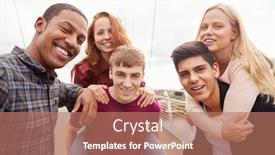  Presentation with rides - Theme consisting of outdoor portrait of student friends with men giving women piggyback rides background and a coral colored foreground