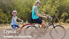  Presentation with bike - Theme having outdoor recreation - enjoying a family bike ride background and a coral colored foreground