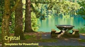  Presentation with british columbia canada - Theme with outdoor recreation - picnic table with gorgeous view background and a tawny brown colored foreground