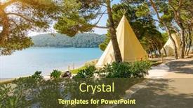  Presentation with teepee - Slide set enhanced with outdoor-relaxation-area-with-teepee background and a tawny brown colored foreground