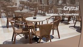  Presentation with cafe tropical - Colorful theme enhanced with outdoor restaurant coffee open air backdrop and a  colored foreground