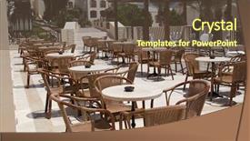  Presentation with cafe tropical - PPT layouts enhanced with outdoor restaurant coffee open air background and a  colored foreground