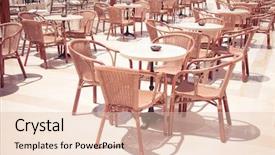  Presentation with cafe tropical - Slide deck consisting of outdoor restaurant coffee open air background and a  colored foreground