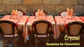  Presentation with outdoor patio - Slide deck with sarlat dordogne region france background and a tawny brown colored foreground