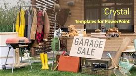  Presentation with grilling - PPT layouts having outdoor-sale-of-old-stuff background and a tawny brown colored foreground