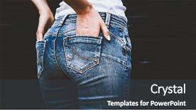 Presentation with jeans - Slide set consisting of outdoor shot hands in pocket background and a  colored foreground