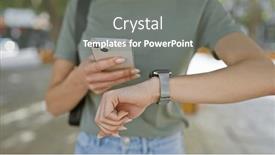  Presentation with shot - PPT theme consisting of outdoor-shot-woman-s-hands and a gray colored foreground